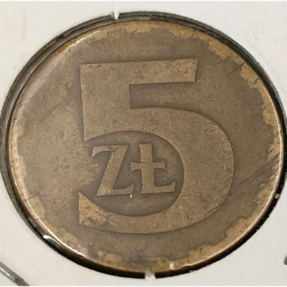 1977 VF Poland 5-Zlotych Coin 5Zt Y47-50 POLSKA RZECZPOSPOLI LUDOWA BR1.1GA-4034